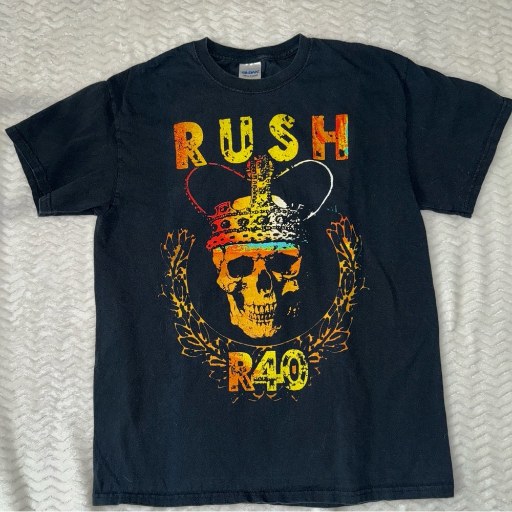 Rush R40 Shirt Adult M 2015 Tour T-Shirt Rock Band Tee Skull Crown Graphic